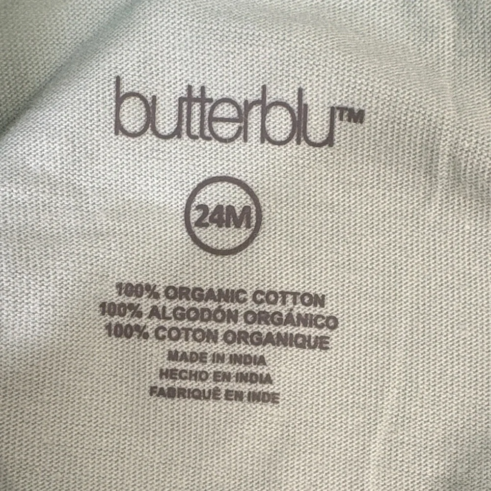Butterblu Organic Cotton Long-Sleeve Crew Neck Tees Mint Gray White Size 24M - Picture 3 of 7
